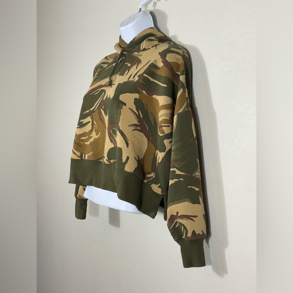 Polo Ralph Lauren British Camo Hoodie Sweatshirt Oversized Fleece Cropped XXS - Picture 3 of 5